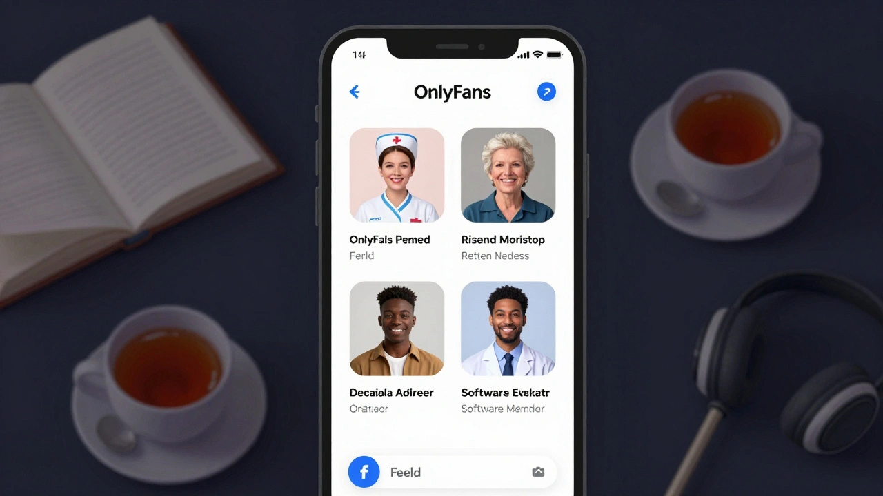 Smartphone screen showing diverse profiles on a companionship app