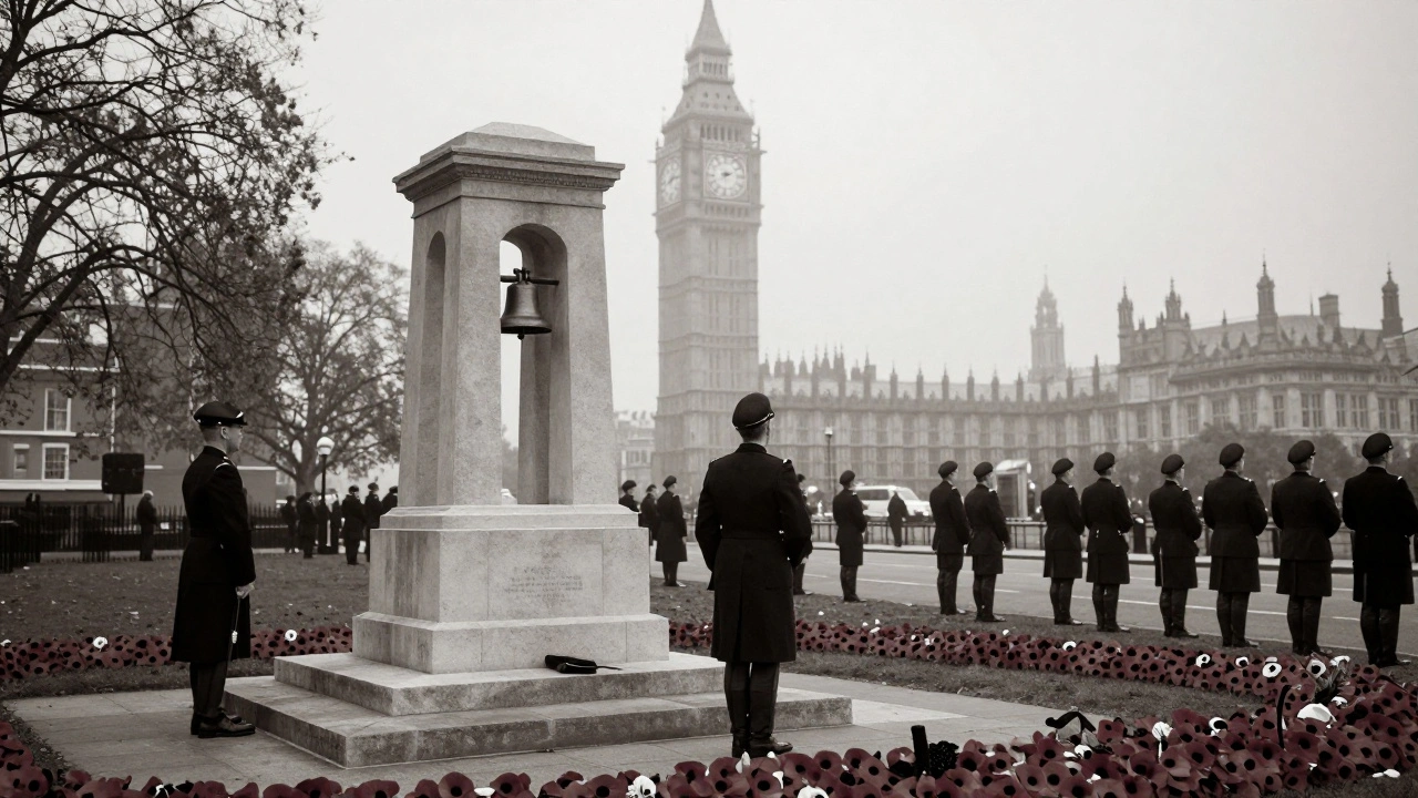 Remembrance Sunday at the Cenotaph as Big Ben begins to toll at 11 a.m.